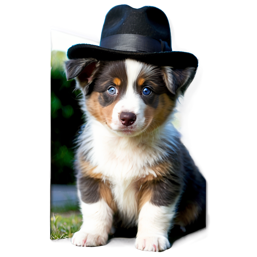 Australian Shepherd With Hat Png Opx