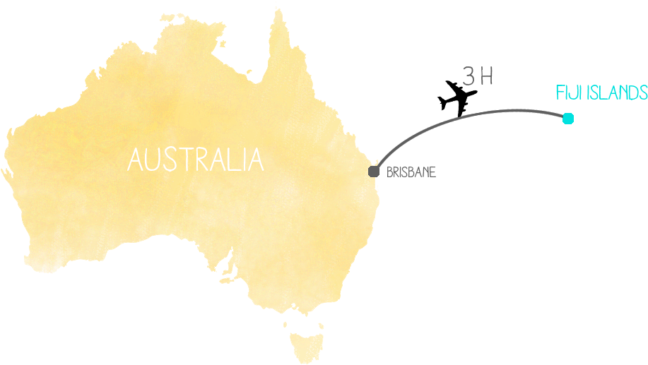 Australiato Fiji Flight Path Map