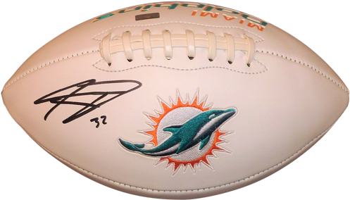 Autographed Footballwith Dolphin Logo