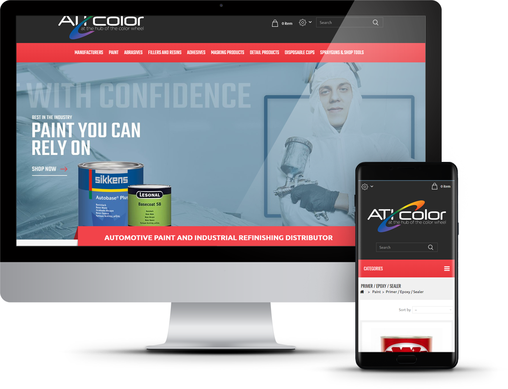 Automotive Paint Ecommerce Website Responsive Design