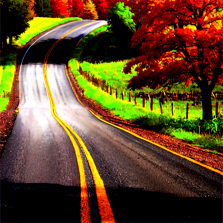 Autumn Countryside Road Png Xit26