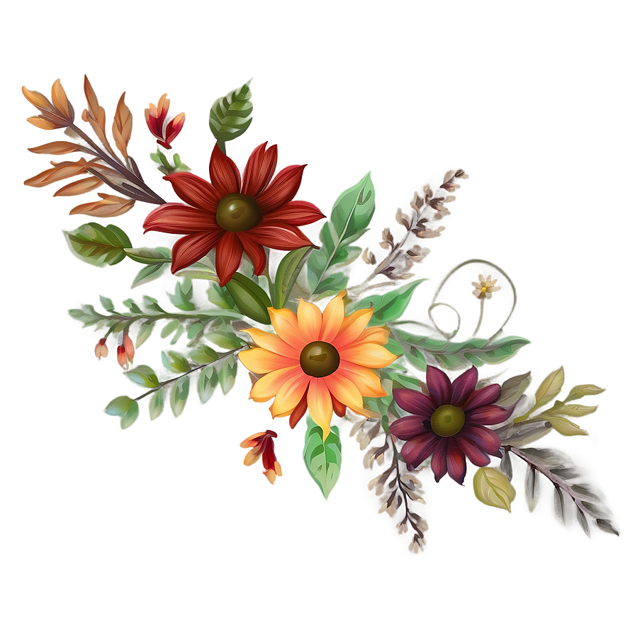 Autumn Floral Bouquet Png Gcv42