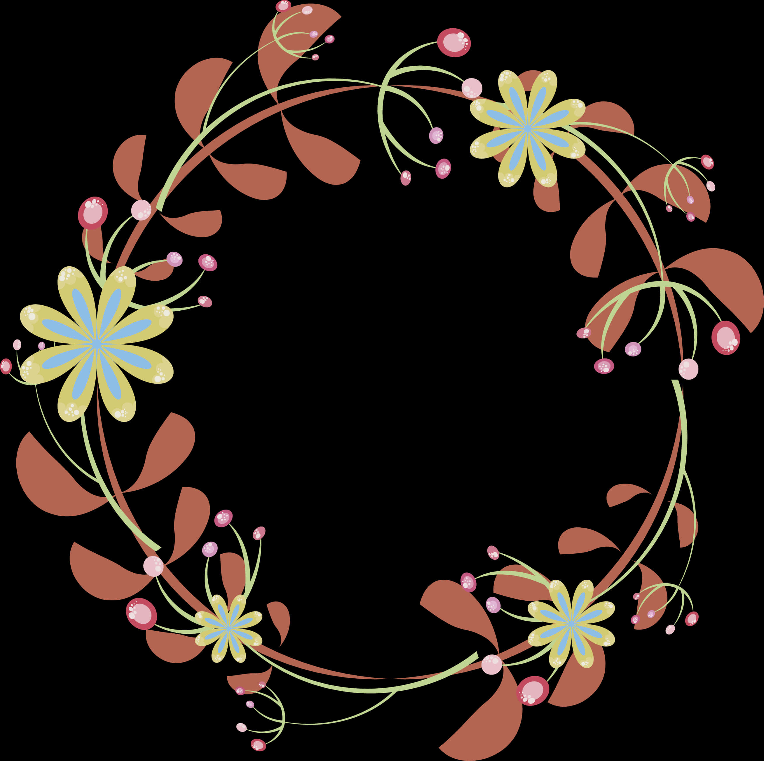 Autumn_ Floral_ Wreath_ Vector