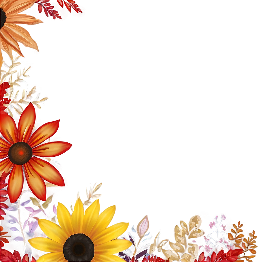 Autumn Flower Border Png Jyx87