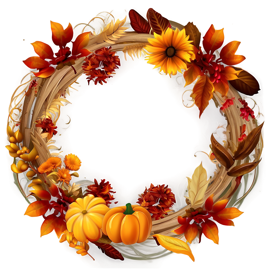 Autumn Flower Circle Png 68