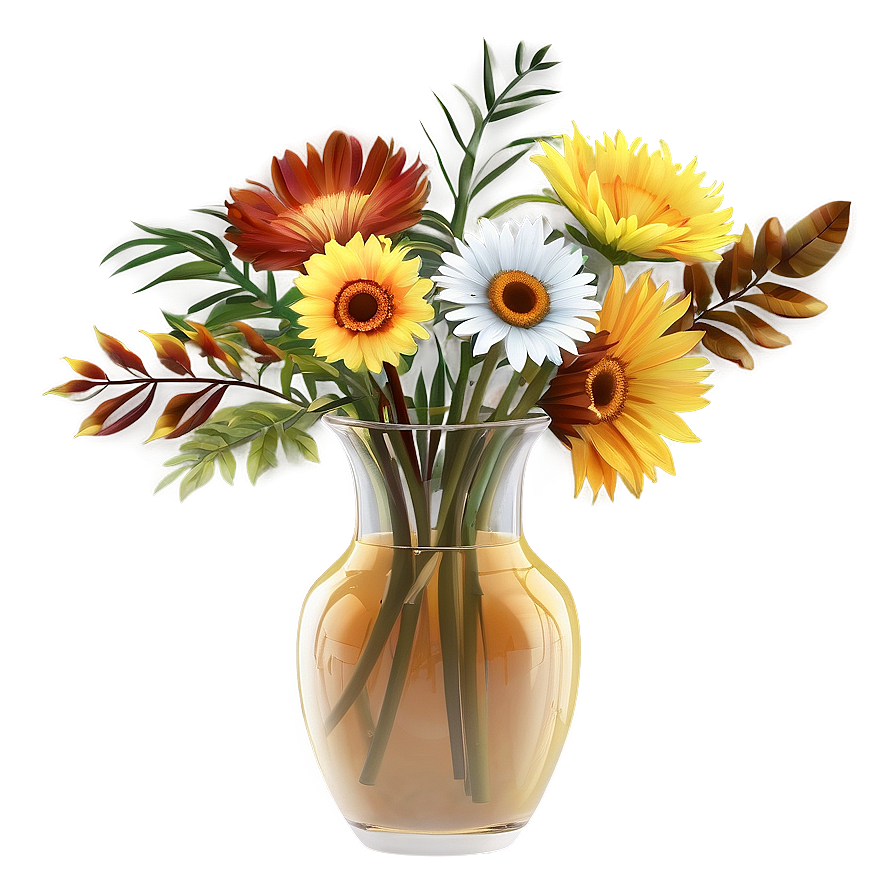 Autumn Flowers In Vase Png 06272024