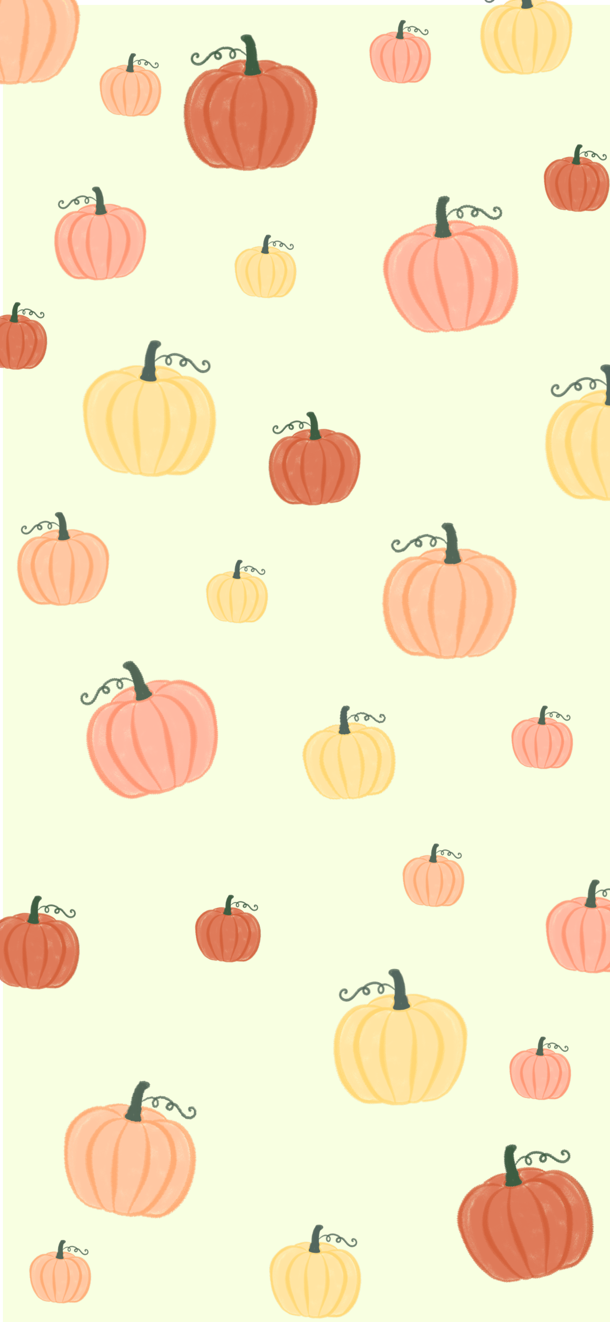 Autumn Pumpkin Pattern Watercolor Background