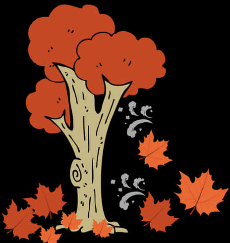 Autumn_ Tree_with_ Falling_ Leaves