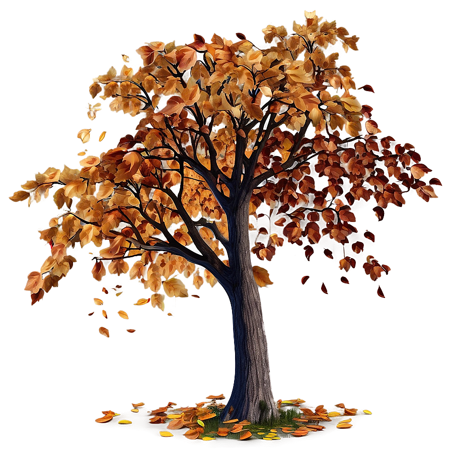 Autumn Tree With Falling Leaves Png Sex