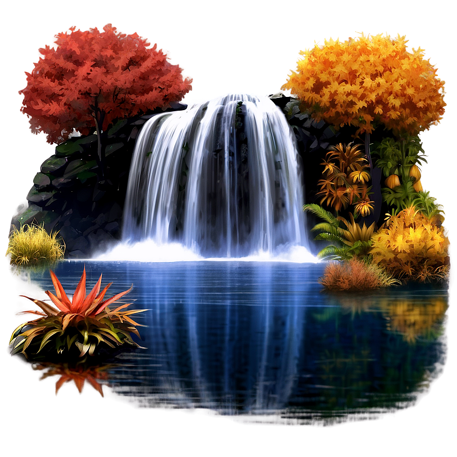 Autumn Waterfall Oasis Png 43