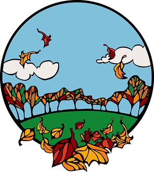 Autumnal Circle Vector Art