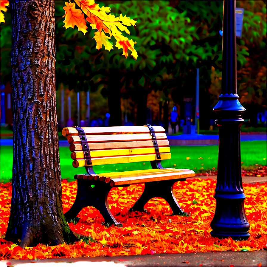 Autumnal Park Bench Png Vgr