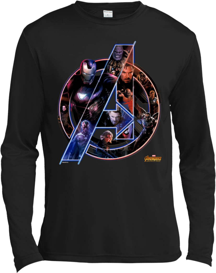 Avengers Character Collage Long Sleeve Shirt