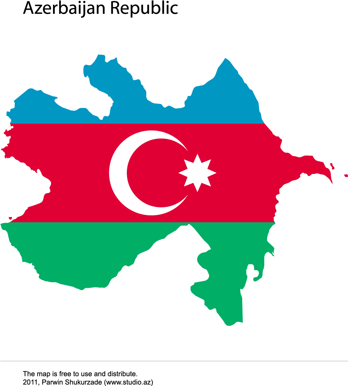 Azerbaijan Flag Map