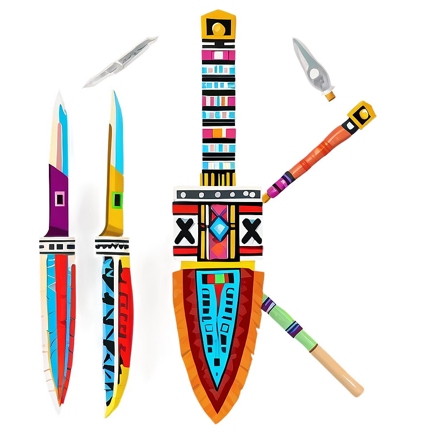 Aztec Ceremonial Knife Png Qhg