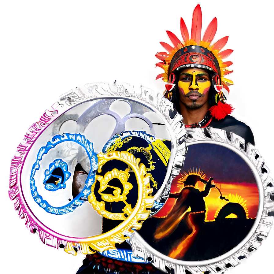 Aztec Warrior And Solar Eclipse Png 13