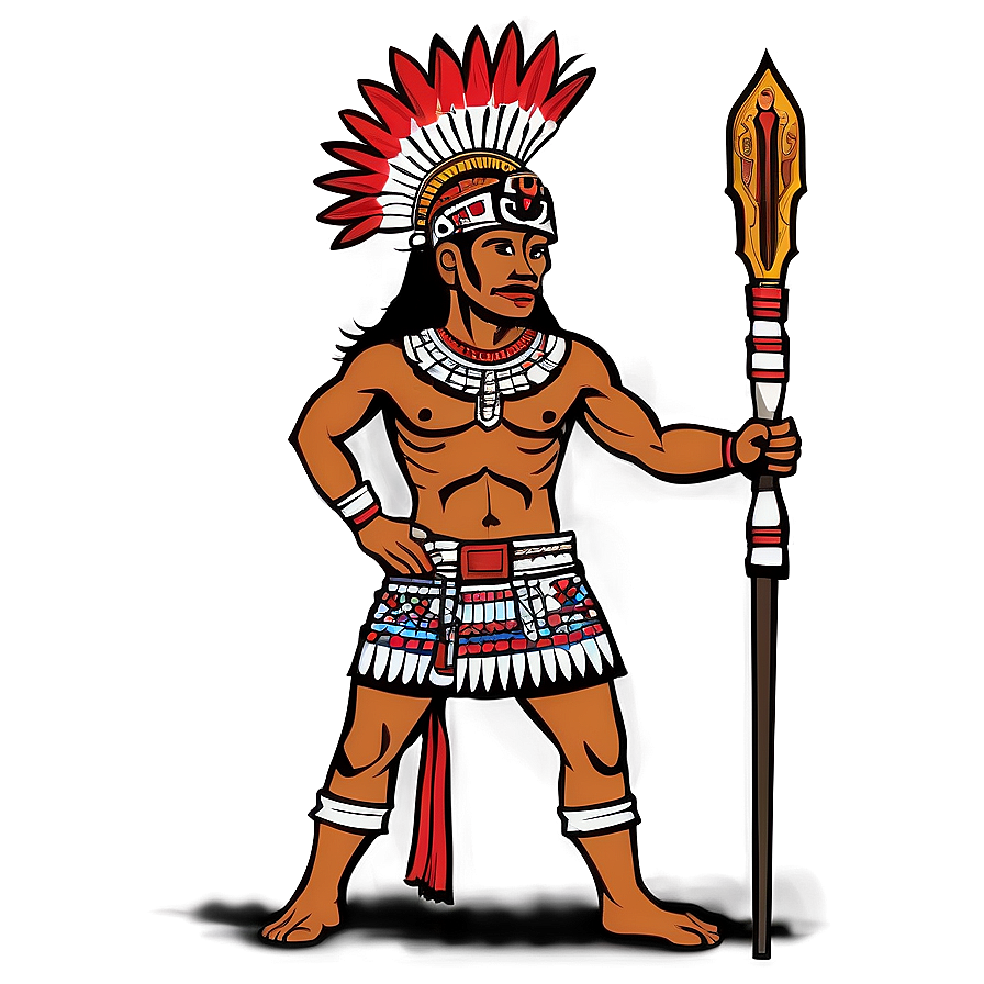 Aztec Warrior Historical Painting Png 06252024