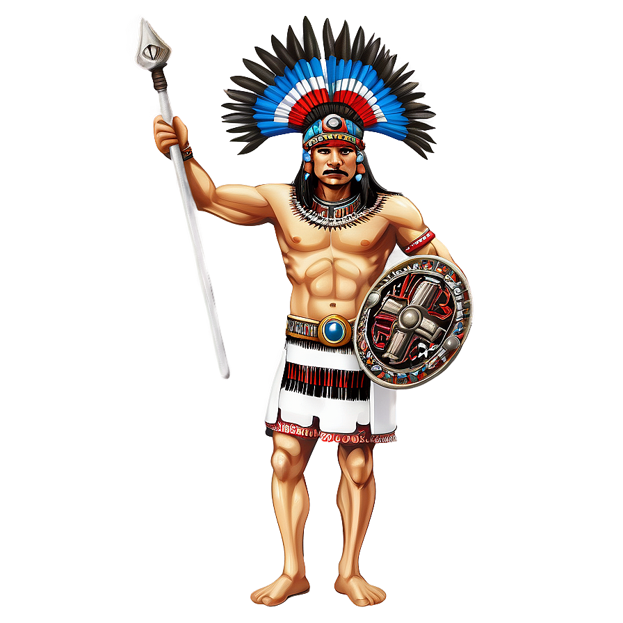 Aztec Warrior Holding Flag Png 41