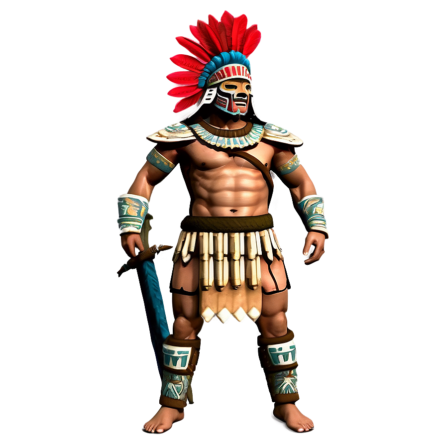 Aztec Warrior In Full Armor Png 06252024