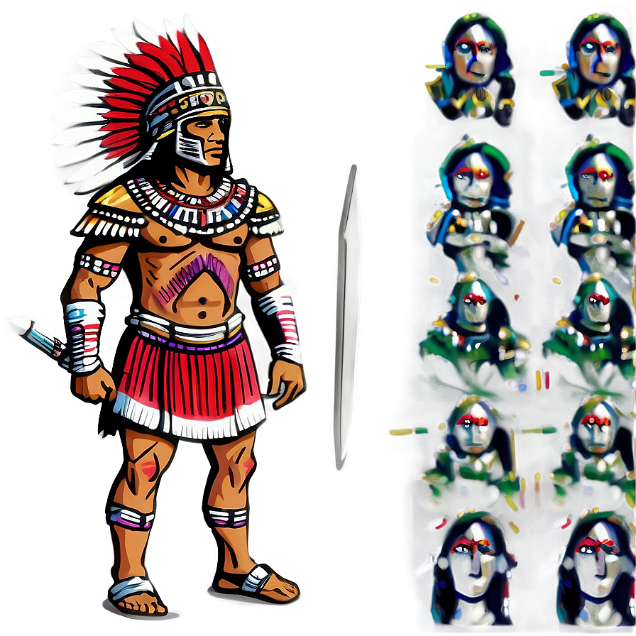 Aztec Warrior In Full Armor Png 46