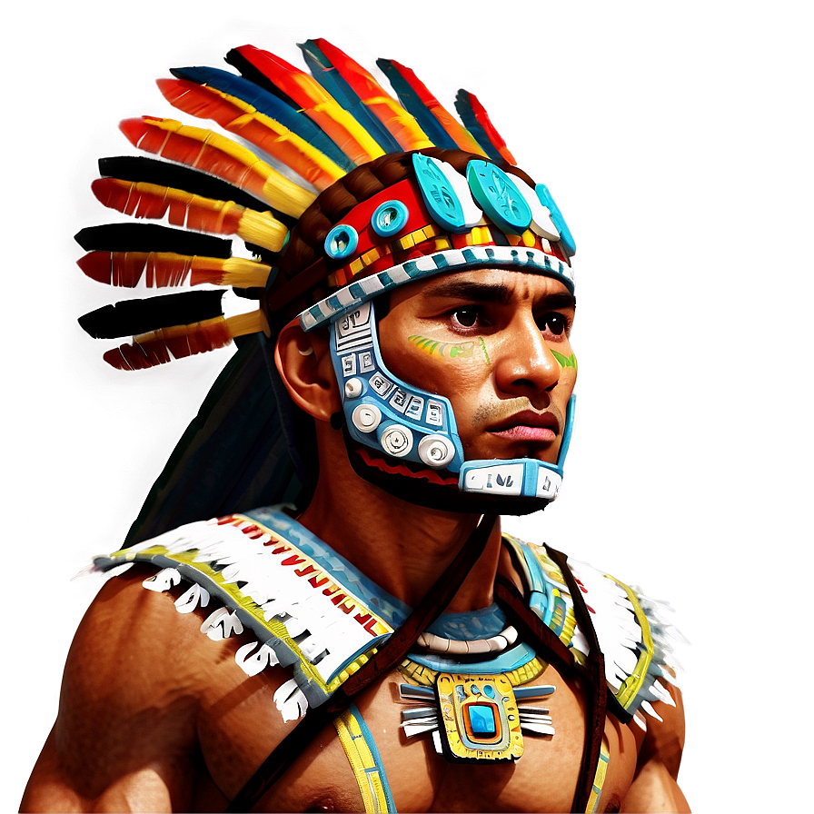 Aztec Warrior In Moonlight Png 58