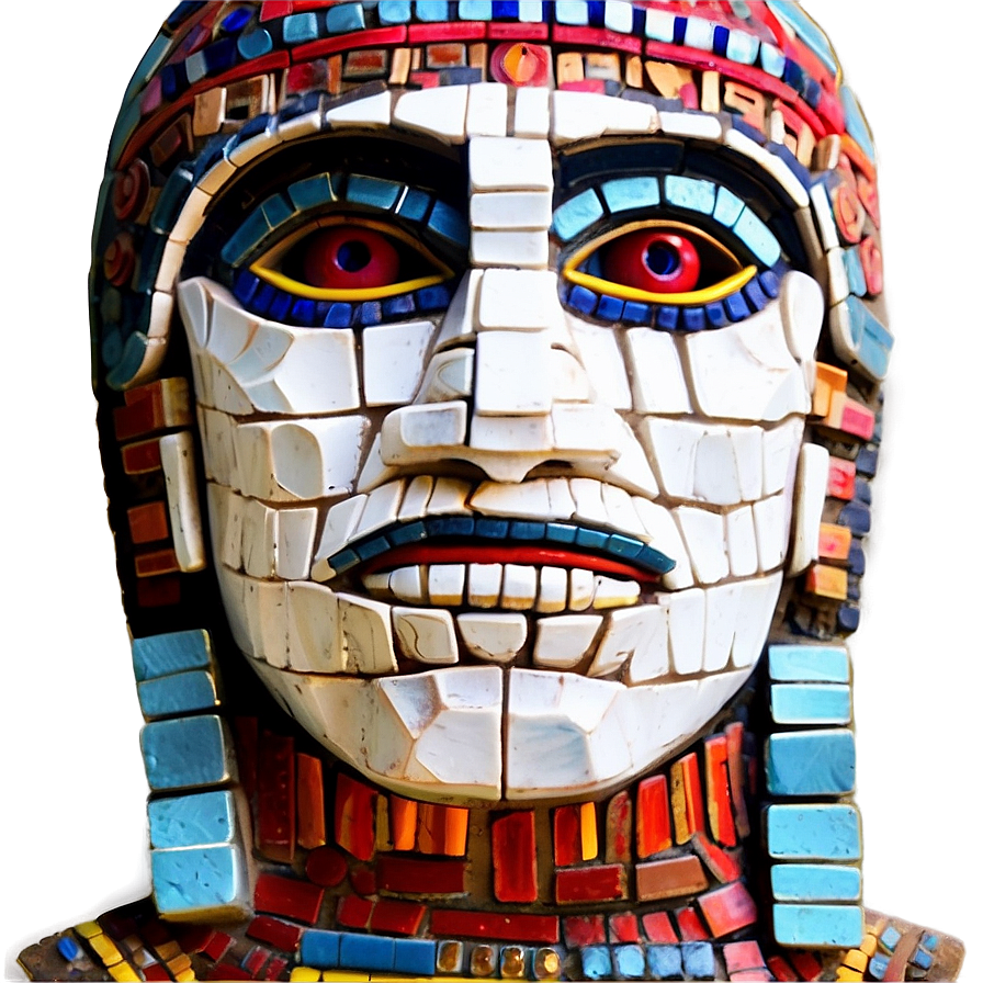 Aztec Warrior Mosaic Art Png Wwe33