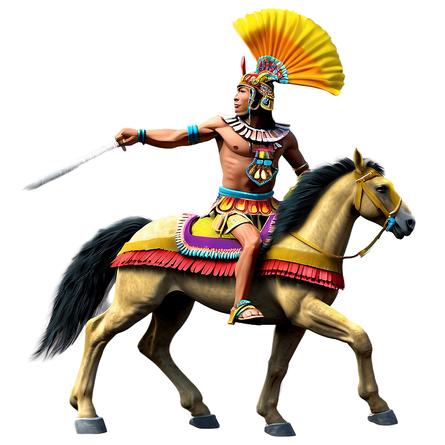 Aztec Warrior On Horseback Png Ipu