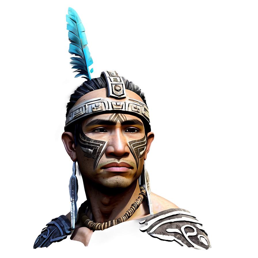 Aztec Warrior Profile Portrait Png Bik