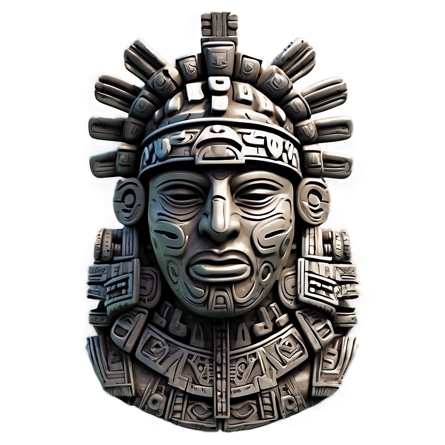 Aztec Warrior Stone Sculpture Png 31