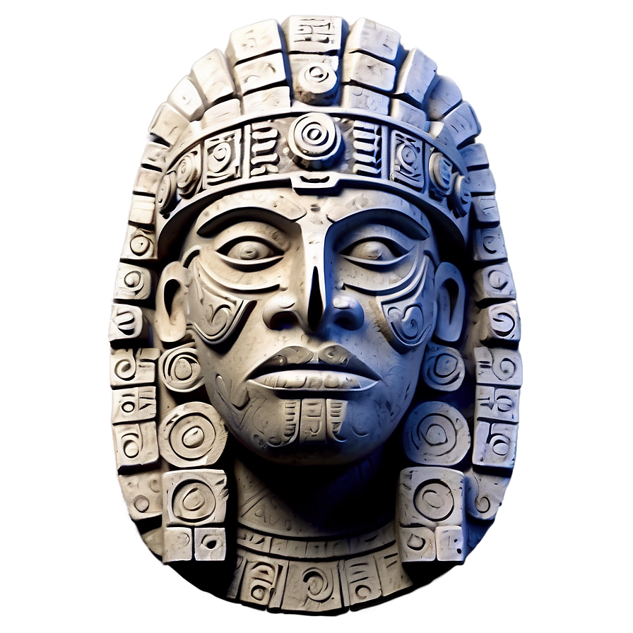 Aztec Warrior Stone Sculpture Png Emy