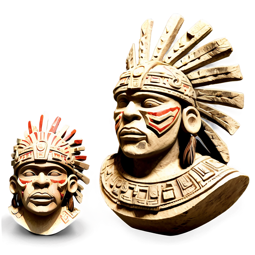 Aztec Warrior Stone Sculpture Png Thc