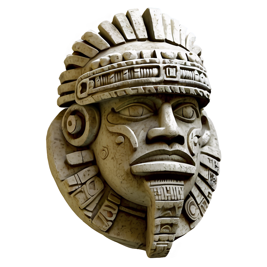 Aztec Warrior Stone Sculpture Png Wor