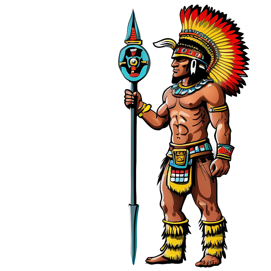 Aztec Warrior With Aztec Calendar Png Wnu