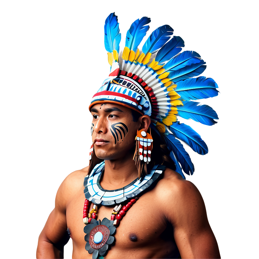 Aztec Warrior With Feathered Headdress Png 06252024