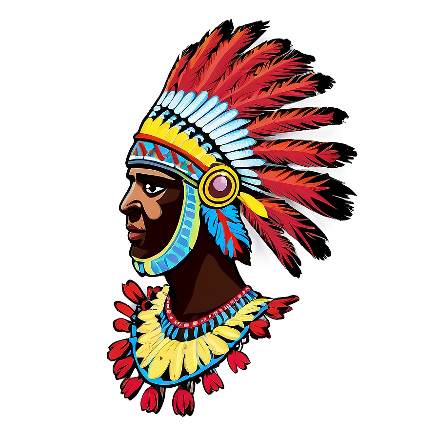 Aztec Warrior With Feathered Headdress Png Jsg