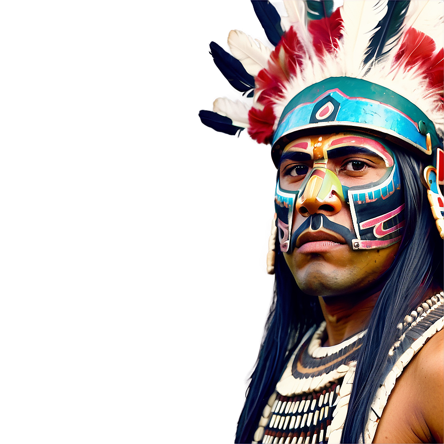 Aztec Warrior With Feathered Headdress Png Nfx57