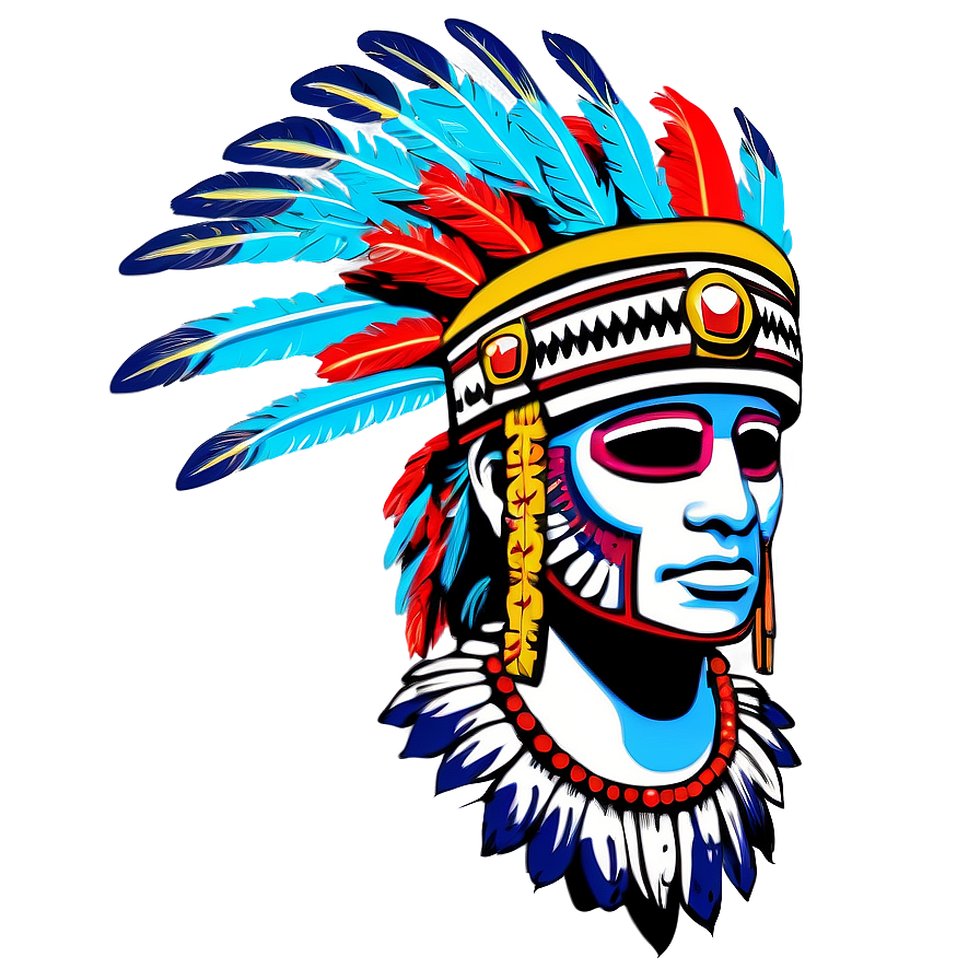 Aztec Warrior With Feathered Headdress Png Uus36