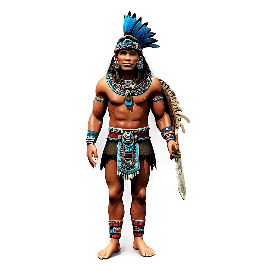 Aztec Warrior With Obsidian Knife Png 06252024