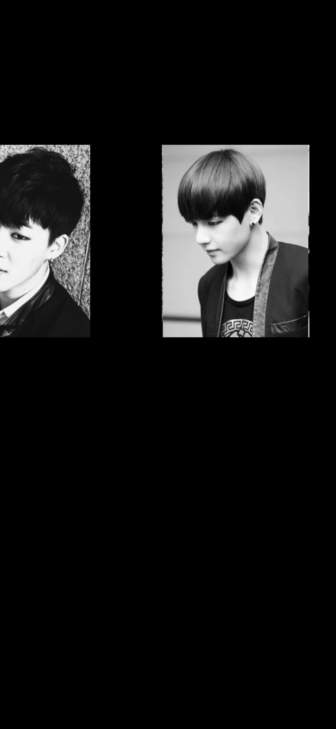 B T S Members Blackand White Side Profile