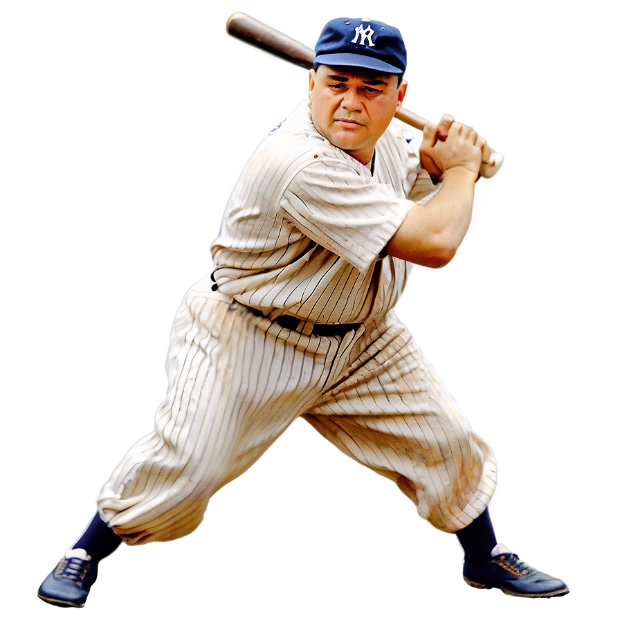 Babe Ruth Batting Stance Png Ira