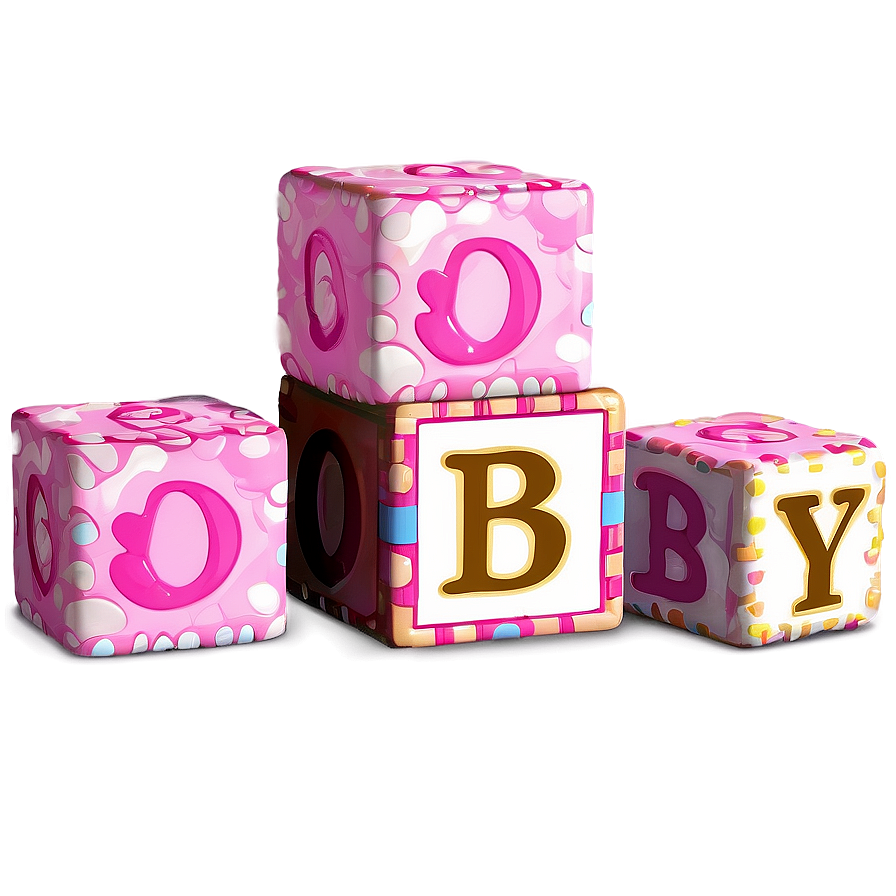 Baby Blocks In Pink Png 21