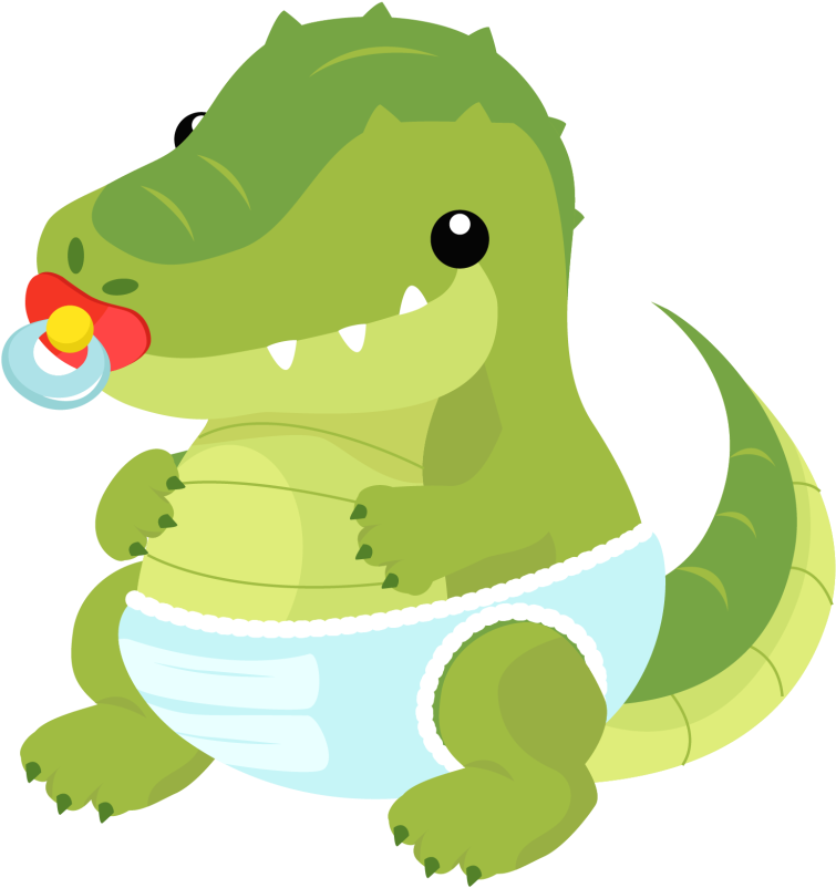 Baby Crocodile Cartoon Illustration