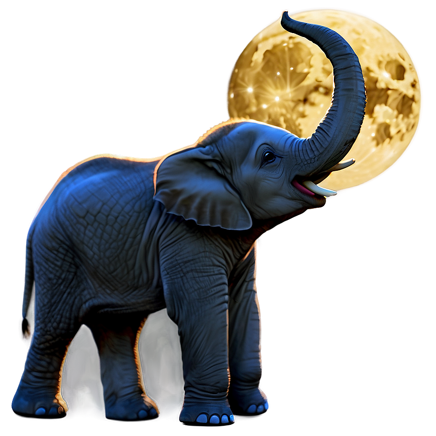 Baby Elephant And Moon Png 06122024