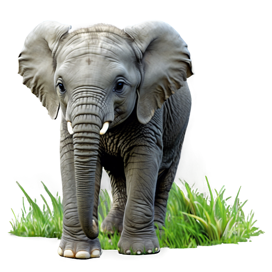 Baby Elephant In The Grass Png Ofv67