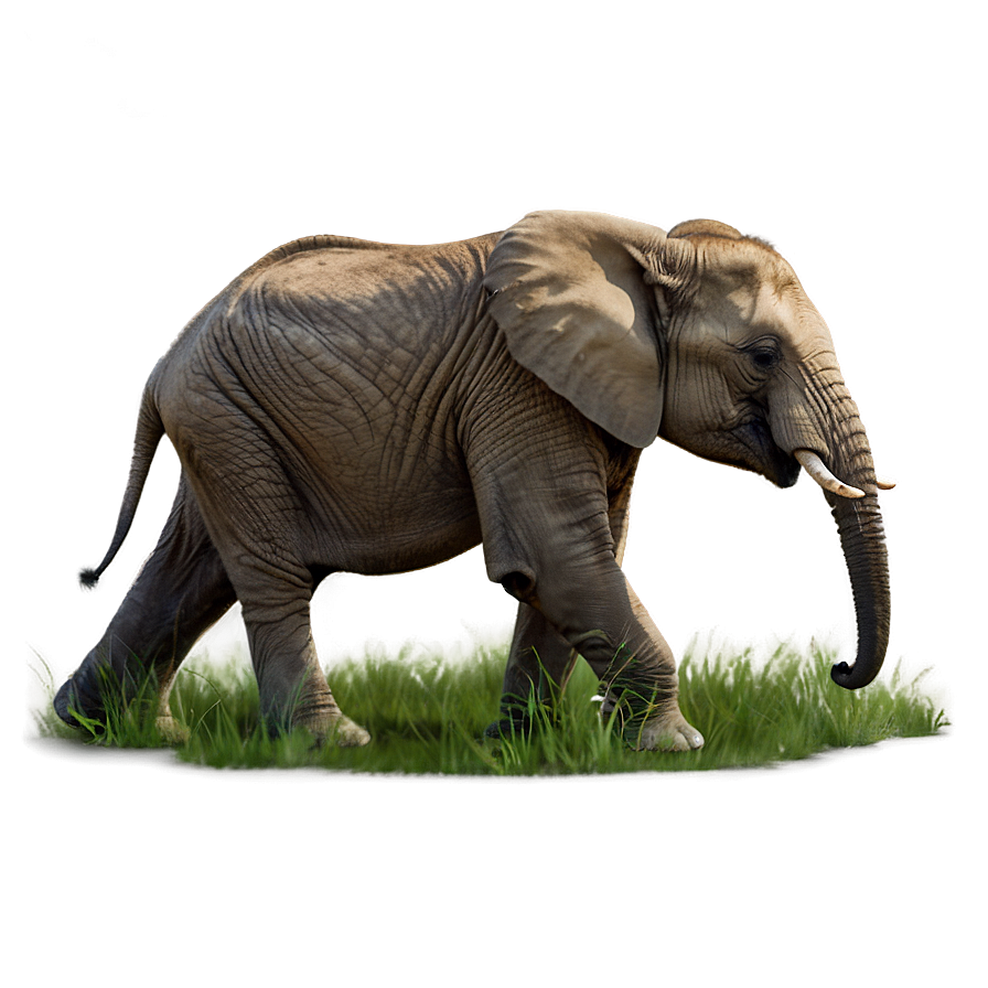 Baby Elephant In The Grass Png Sti3