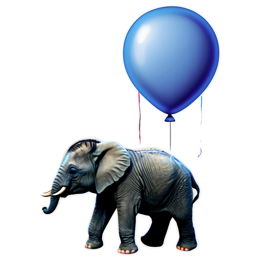 Baby Elephant With Balloon Png Eqe