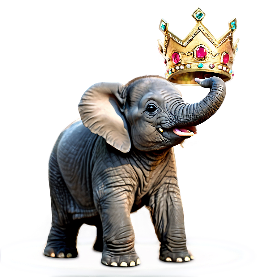 Baby Elephant With Crown Png 51