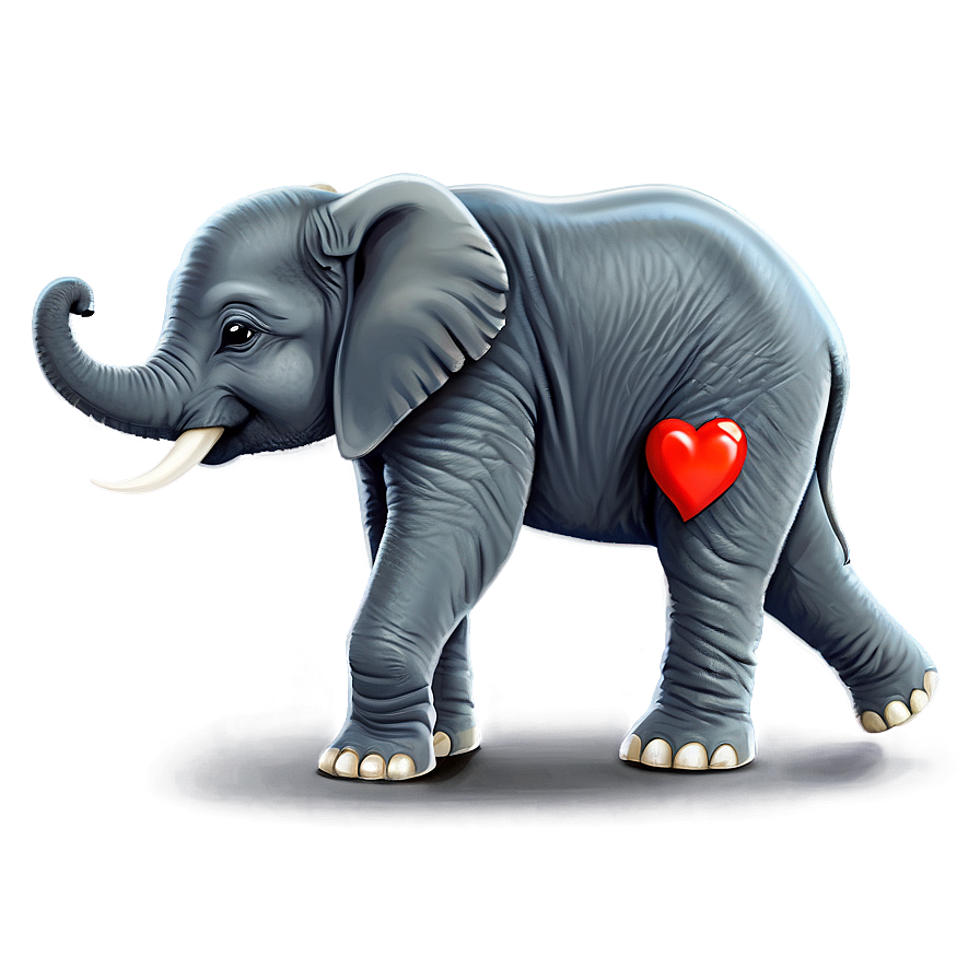 Baby Elephant With Heart Png 06122024