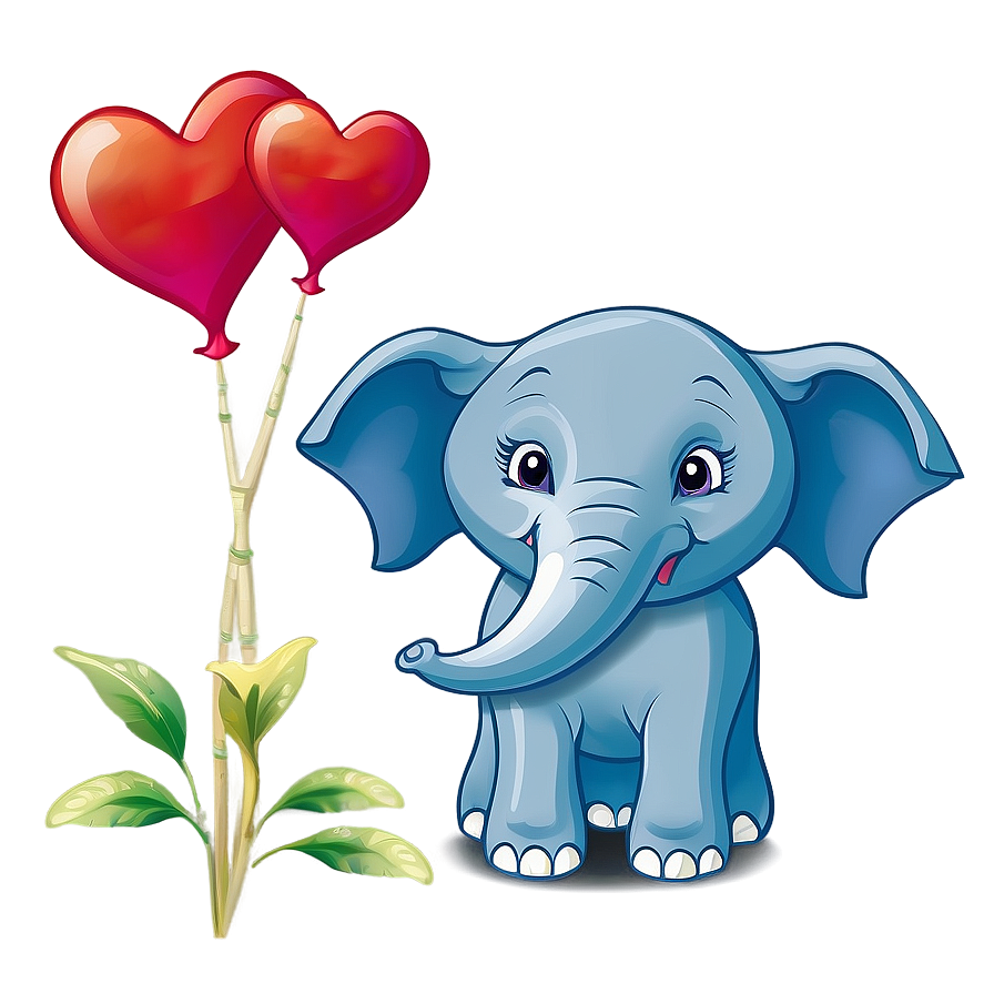 Baby Elephant With Heart Png 6