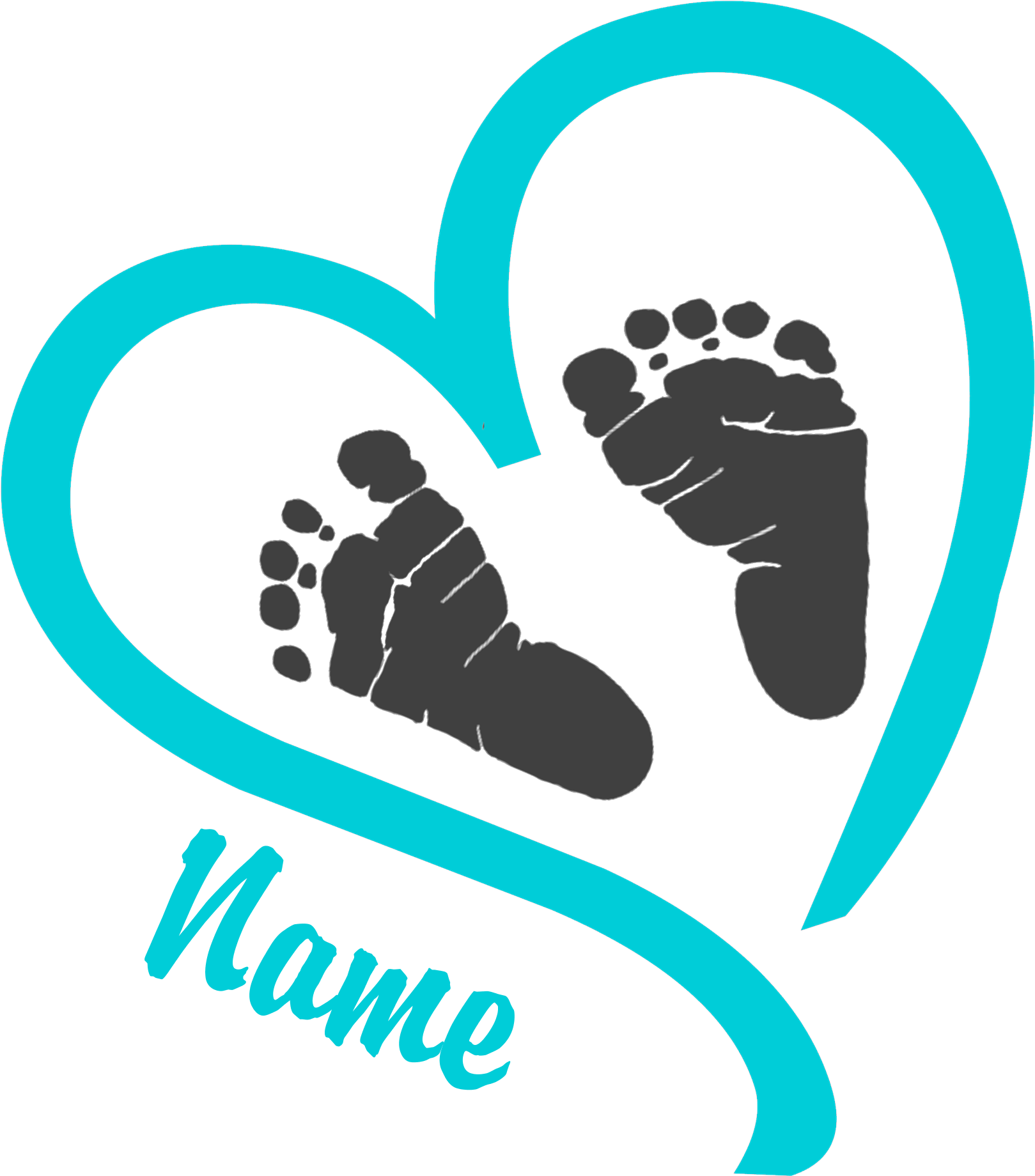 Baby Feet Heart Graphic